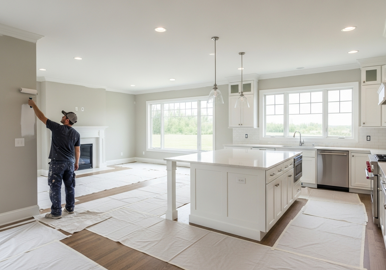 Interior painting in a modern Exton PA home — TCM Finishes Chester County