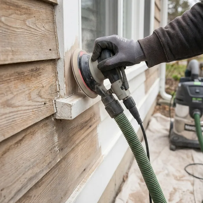 Dust-free exterior sanding with Festool extraction system