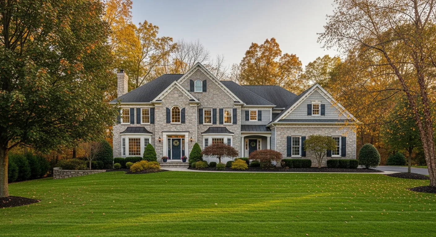 Colonial style home with fresh exterior paint in Exton, Chester County PA