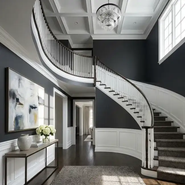 Beautifully painted foyer in a Downingtown home by TCM Finishes