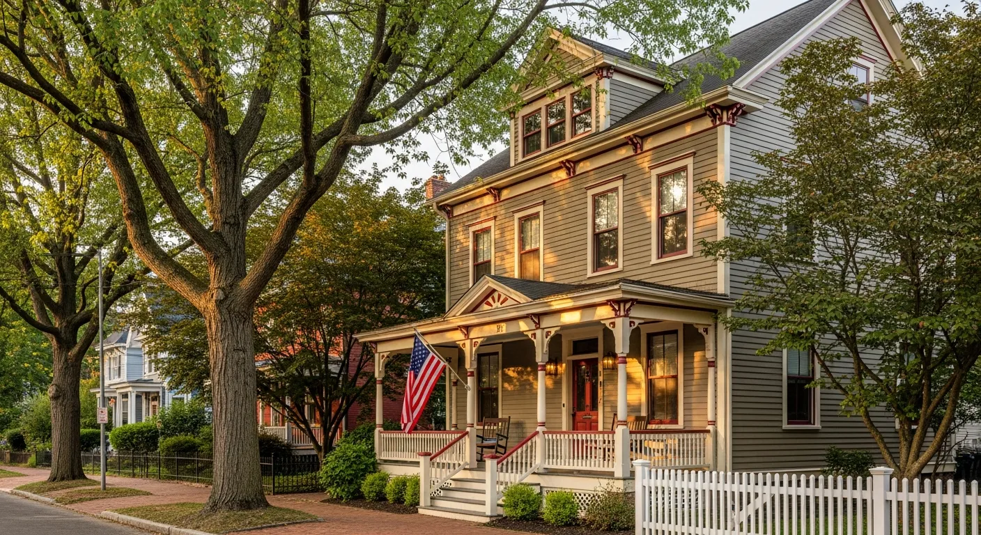Victorian home with fresh paint on a tree-lined street in Malvern Borough, PA
