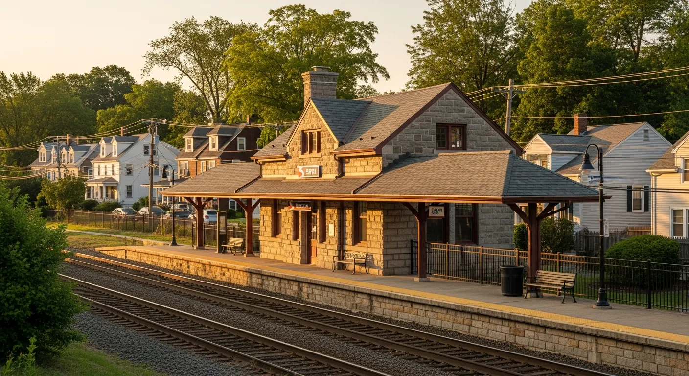 Thorndale SEPTA train station along the Route 30 corridor in Chester County, PA
